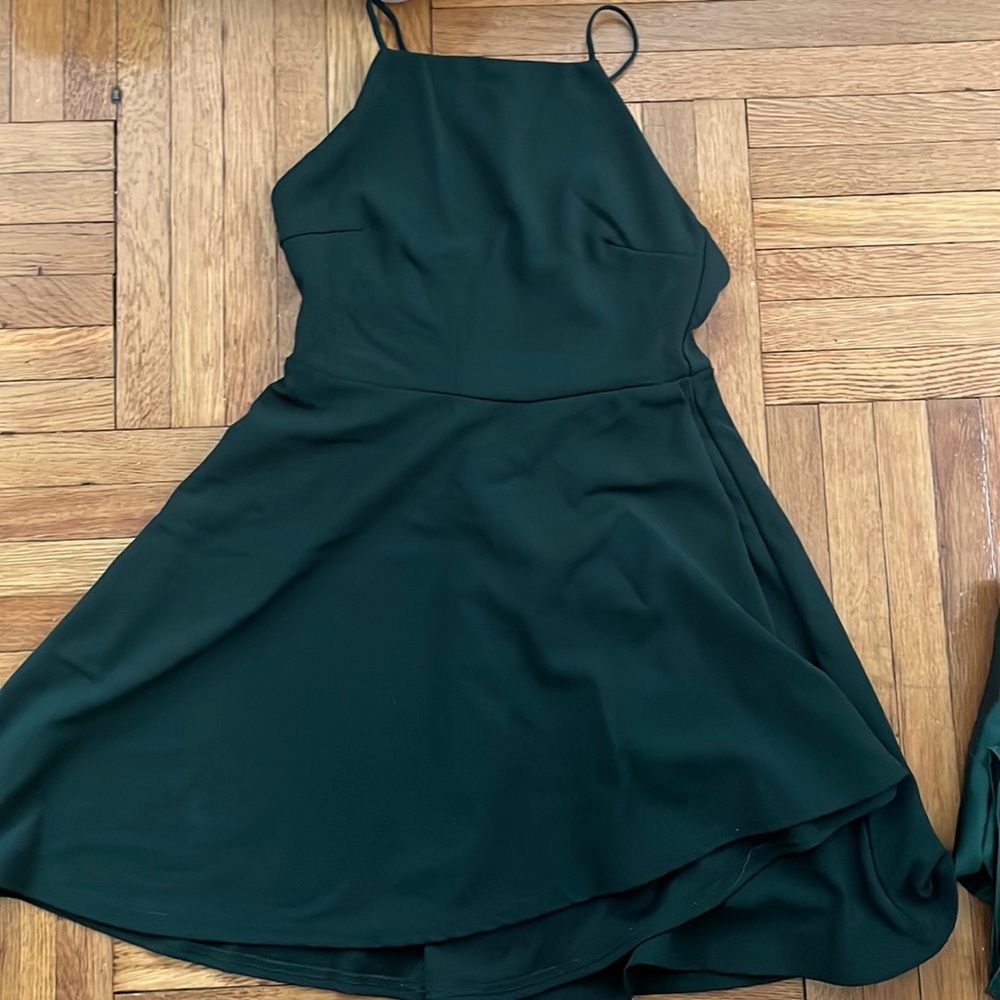 Green mini flowy dress size small